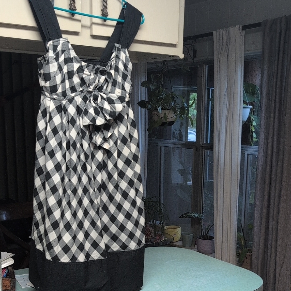 Steve Madden Black and White Checkered Midi Dress